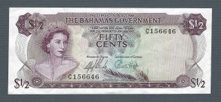 Bahamas $1/2 Dollar 50 Cents 1965,  P - 17a Government,  Au To Choice Au,  Handling