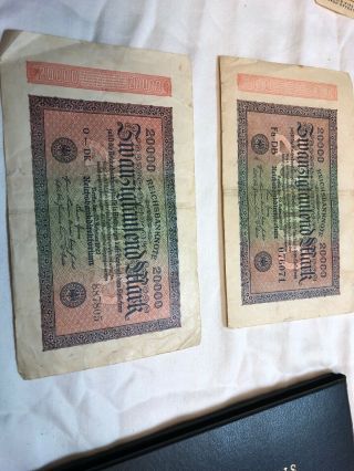 2 Germany 20000 Mark 1923 Reichsbanknote Berlin 384