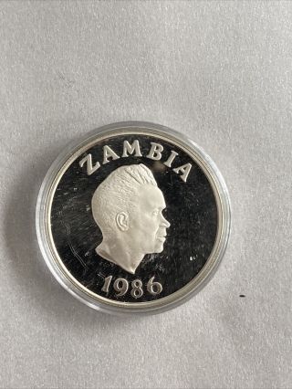 1986 Zambia 10 Kwacha Silver