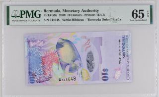 Bermuda 10 Dollars 2009 P 59 A Gem Unc Pmg 65 Epq