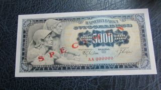 Specimen - Yugoslavia 5000 Dinara 1963
