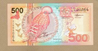 Suriname: 500 Gulden Banknote,  (unc),  P - 150,  01.  01.  2000,