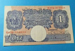 Bank Of England 1 Pound Note - Peppiatt - Vf/ef