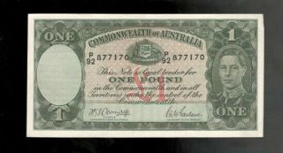Australia,  1942,  Kgv1,  £1 Pound,  P - 26b,  Crisp Aef