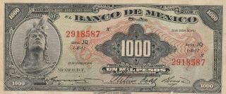 Mexico: 1,  000 Pesos Cuauhtemoc Jan 25,  1961 El Banco De Mexico.