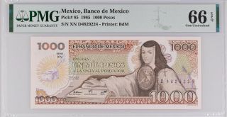 Mexico 1000 1,  000 Pesos 1985 P 85 Gem Unc Pmg 66 Epq