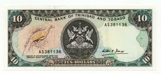 Central Bank Of Trinidad And Tobago Ten Dollars P - 38b Unc