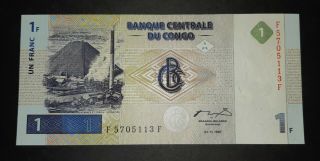 Congo 1 Francs 1997 Unc