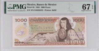 Mexico 1000 1,  000 Pesos 1985 P 85 Gem Unc Pmg 67 Epq Top Pop