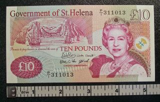 St Saint Helena 10 Pounds Banknote 2004 P 12a Uncirculated Prefix P/1 Africa