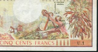 Gabon 500 francs 1974 Women with Kerchief P2a Signature 6 aUNC 2