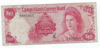 Cayman Islands P - 7a 10 Dollars L.  1974 Circulated