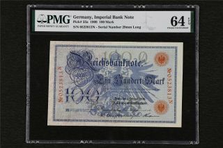 1908 Germany Imperial Bank Note 100 Mark Pick 33a Pmg 64 Epq Choice Unc