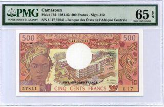 Cameroun 500 Francs 1983 P 15 D Gem Unc Pmg 65 Epq