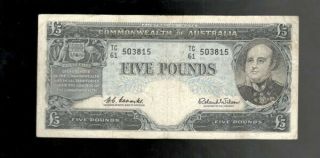 Australia,  1960 - 65,  £5 Pounds,  P - 35,  F - Vf