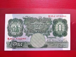 Great Britain 1 Pound Banknote 1949 - 1955 Sign: P.  S.  Beale @ Au/unc