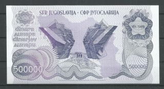 Yugoslavia 500000 Dinara 1989 Year Unc Banknote Without Number