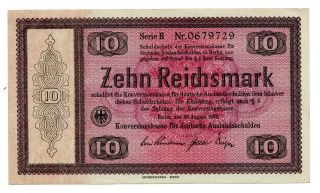 1934 Germany Third Reich 10 Reichsmark Conversion Fund Foreign Debts P208 Niceau
