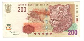 South Africa 200 Rand Vf/xf Banknote (2005) P - 132a Mboweni Signature Prefix Ah