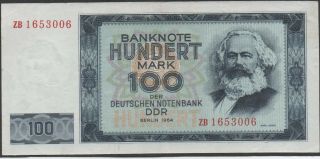 Germany 100 Mark Berlin 1964 P 26r Prefix Zb Replacement Circulated Banknote