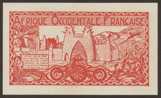 French West Africa P - 33 / B201a Wwii Emergency Issue 0.  50 Francs