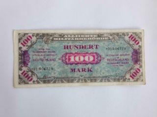 Ww2 German Nazi Era Germany Military Reichsmark Banknote 100 Mark - 1944