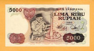 Indonesia Unc 5000 Rupiah Banknote 1980 P - 120