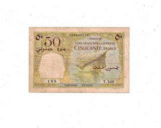 French Somaliland (Djibouti) 1952 50 Francs P25 PB1 2