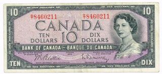 1954 (1961 - 71) Canada 10 Dollars Note - P78b