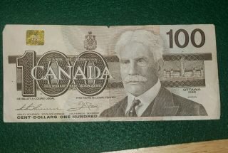 1988 Canadian 100 Dollar Bill Ajn0682424