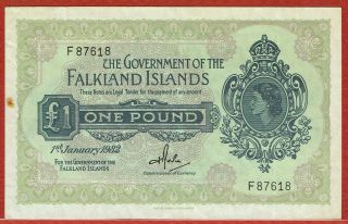 Government Of The Falkland Islands 1.  1.  1982 1£ (pick 8d) Vf