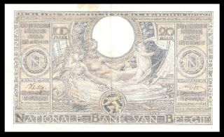 BELGIUM 05.  06.  1942 100 FRANCS 20 BELGAS Banknote 3