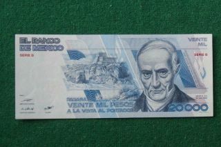 1985 Note Banco De Mexico 20 Nuevos Pesos Quintana Roo Unc Serie B