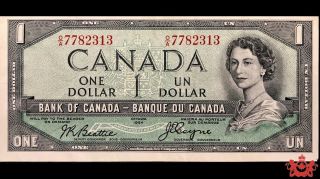 1954 Bank Of Canada 1$ Devil Face Beattie/coyne O/a7782313 - Vf/ef -