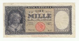 Italy 1000 Lire 1947 Circ.  @