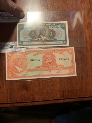 Haiti,  1.  5 Gourdes,  L.  1979 (1980 - 1982),  P - 232,  231 Unc Price For Both Notes