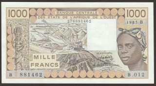 Au 1985 West African States (benin) 1000 Francs P - 207be / B112bd Better Date