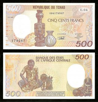 Chad 500 Francs 01 - 01 - 1992 P.  9e Sign.  15 Unc (neuf)