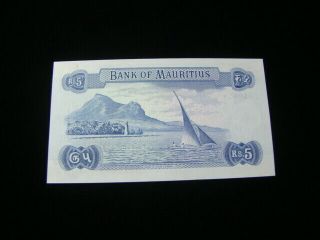 Mauritius 1967 5 Rupees Banknote Gem Uncirculated Pick 30c 2