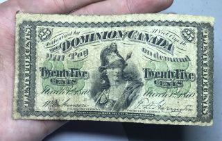 1870 Dominion Of Canada 25 Cent Note