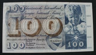Suisse - Switzerland - Billet De 100 Francs Du 10/2/1971 Ttb / Vf