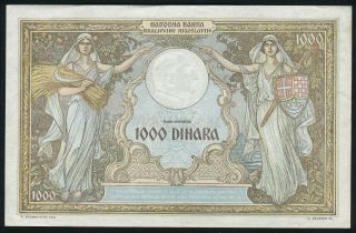 YUGOSLAVIA - 1000 Dinara 1931 Banknote Note - P 29 P29 - Queen Maria (AU) 2