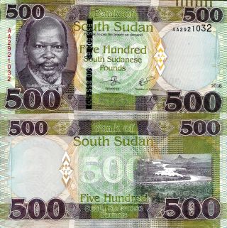 South Sudan 500 Pounds Banknote World Paper Money Unc Currency Pick P16 2018