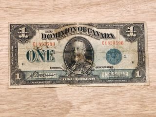1923 $1 The Dominion Of Canada Green Seal Bank Note C1823590