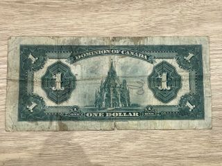 1923 $1 The Dominion of Canada Green Seal Bank Note C1823590 2