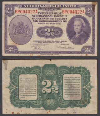 Netherlands Indies 2 1/2 Gulden 1943 (f) Banknote Km 112