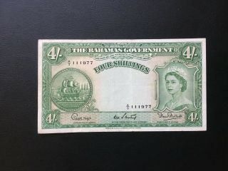 Bahamas (1977),  1953,  4 Shillings,  P13b,  Vf,  Crisp