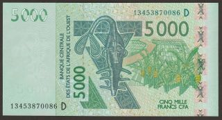 Ch Unc 2013 West African States (mali) 5000 Francs P - 417dm/b123dm 086