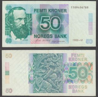 (b24) Norway 50 Kroner 1989 (vf) Banknote P - 42