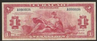 1942 Cuaraco 1 Gulden Note